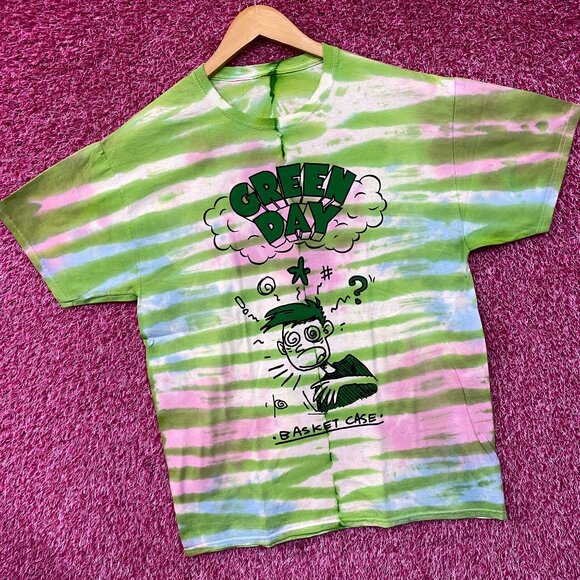 Green Day Basket Case Tie Dye Rock Tee Large - Picture 3 of 4